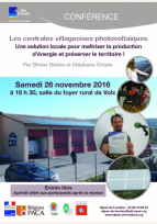 Energies nouvelles : conférence à Volx (04), 26 Novembre